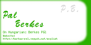 pal berkes business card